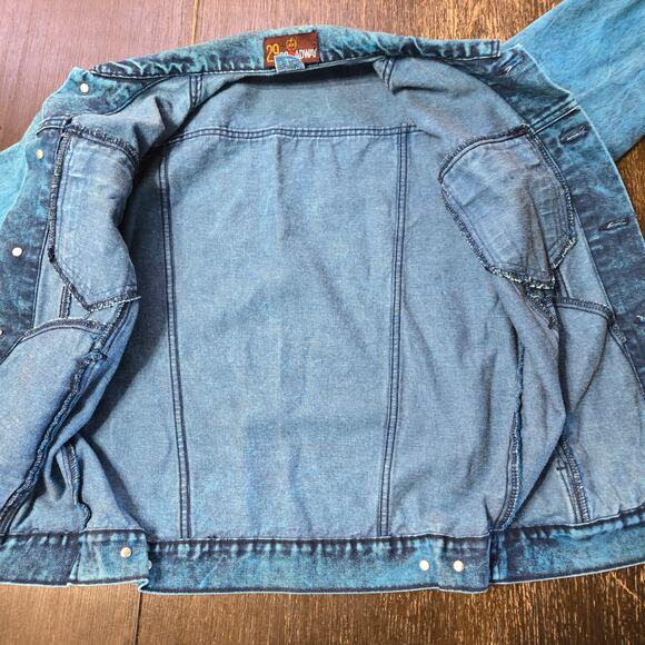 29 Nyc Broadway Size Small Womens 90's Turquoise Acid Wash Denim Jean Jacket - Picture 5 of 14